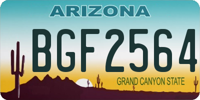 AZ license plate BGF2564