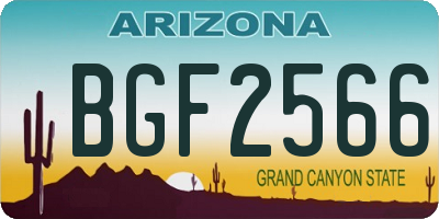 AZ license plate BGF2566