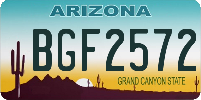 AZ license plate BGF2572