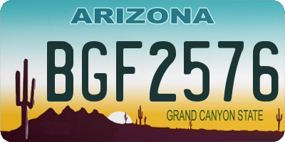 AZ license plate BGF2576