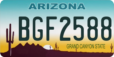 AZ license plate BGF2588