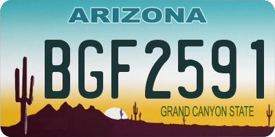 AZ license plate BGF2591