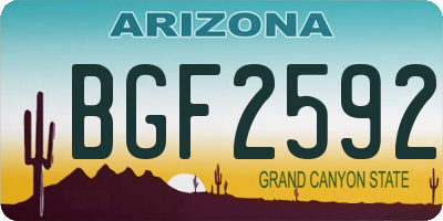 AZ license plate BGF2592