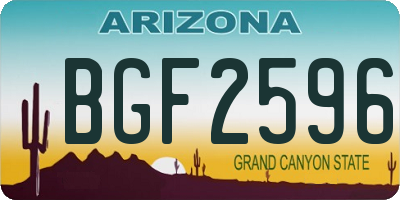 AZ license plate BGF2596