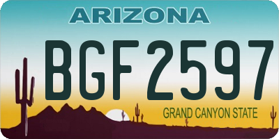 AZ license plate BGF2597