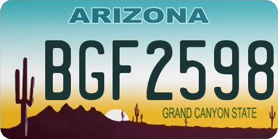 AZ license plate BGF2598
