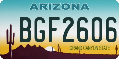 AZ license plate BGF2606