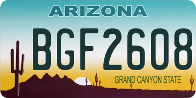 AZ license plate BGF2608
