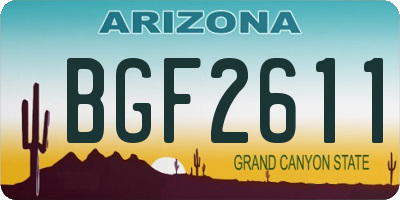 AZ license plate BGF2611