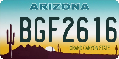 AZ license plate BGF2616