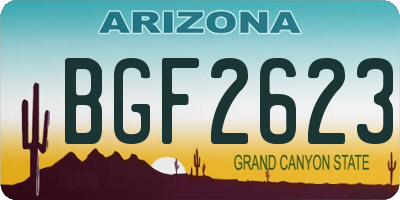 AZ license plate BGF2623