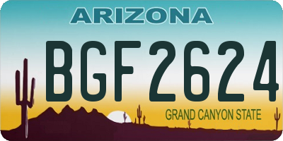 AZ license plate BGF2624