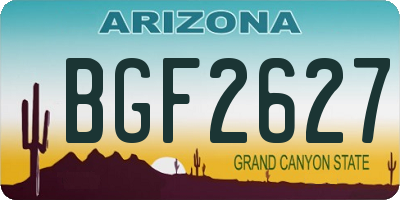 AZ license plate BGF2627