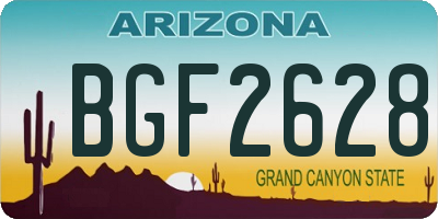 AZ license plate BGF2628