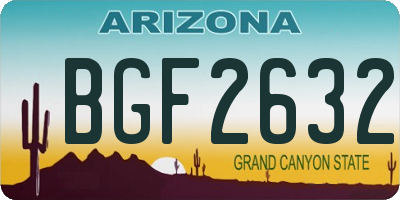 AZ license plate BGF2632