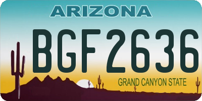 AZ license plate BGF2636
