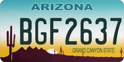AZ license plate BGF2637