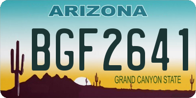 AZ license plate BGF2641