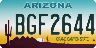 AZ license plate BGF2644