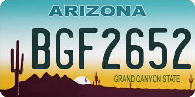AZ license plate BGF2652