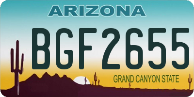 AZ license plate BGF2655