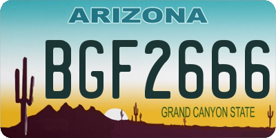 AZ license plate BGF2666