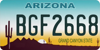 AZ license plate BGF2668