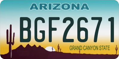 AZ license plate BGF2671