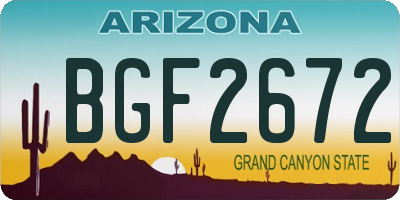 AZ license plate BGF2672