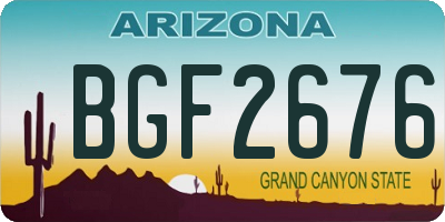 AZ license plate BGF2676