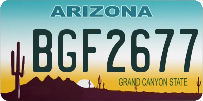 AZ license plate BGF2677