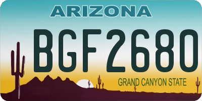 AZ license plate BGF2680