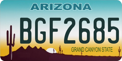 AZ license plate BGF2685