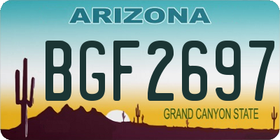 AZ license plate BGF2697