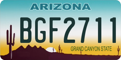 AZ license plate BGF2711