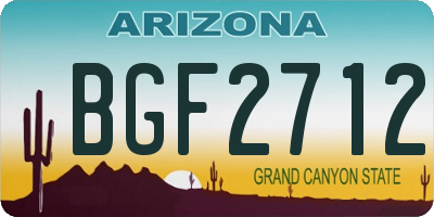 AZ license plate BGF2712