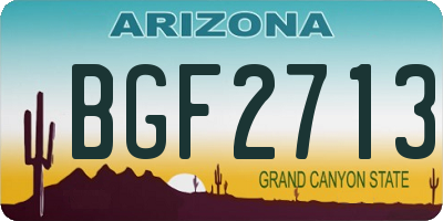 AZ license plate BGF2713