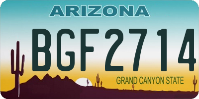 AZ license plate BGF2714