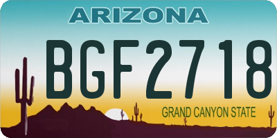 AZ license plate BGF2718