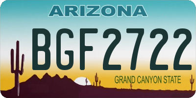 AZ license plate BGF2722