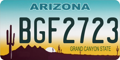 AZ license plate BGF2723