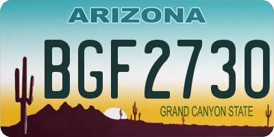 AZ license plate BGF2730