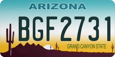 AZ license plate BGF2731