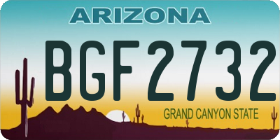 AZ license plate BGF2732