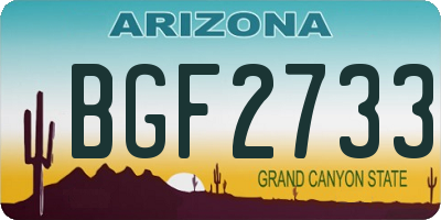 AZ license plate BGF2733