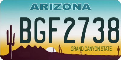 AZ license plate BGF2738