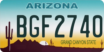 AZ license plate BGF2740