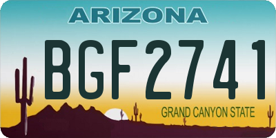 AZ license plate BGF2741