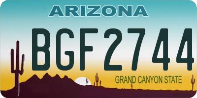 AZ license plate BGF2744
