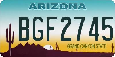 AZ license plate BGF2745